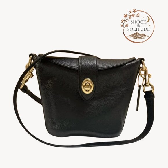 Coach Handbags - Coach Addie Crossbody Bag | LIKE NEW | Black Pebble Leather | Structured